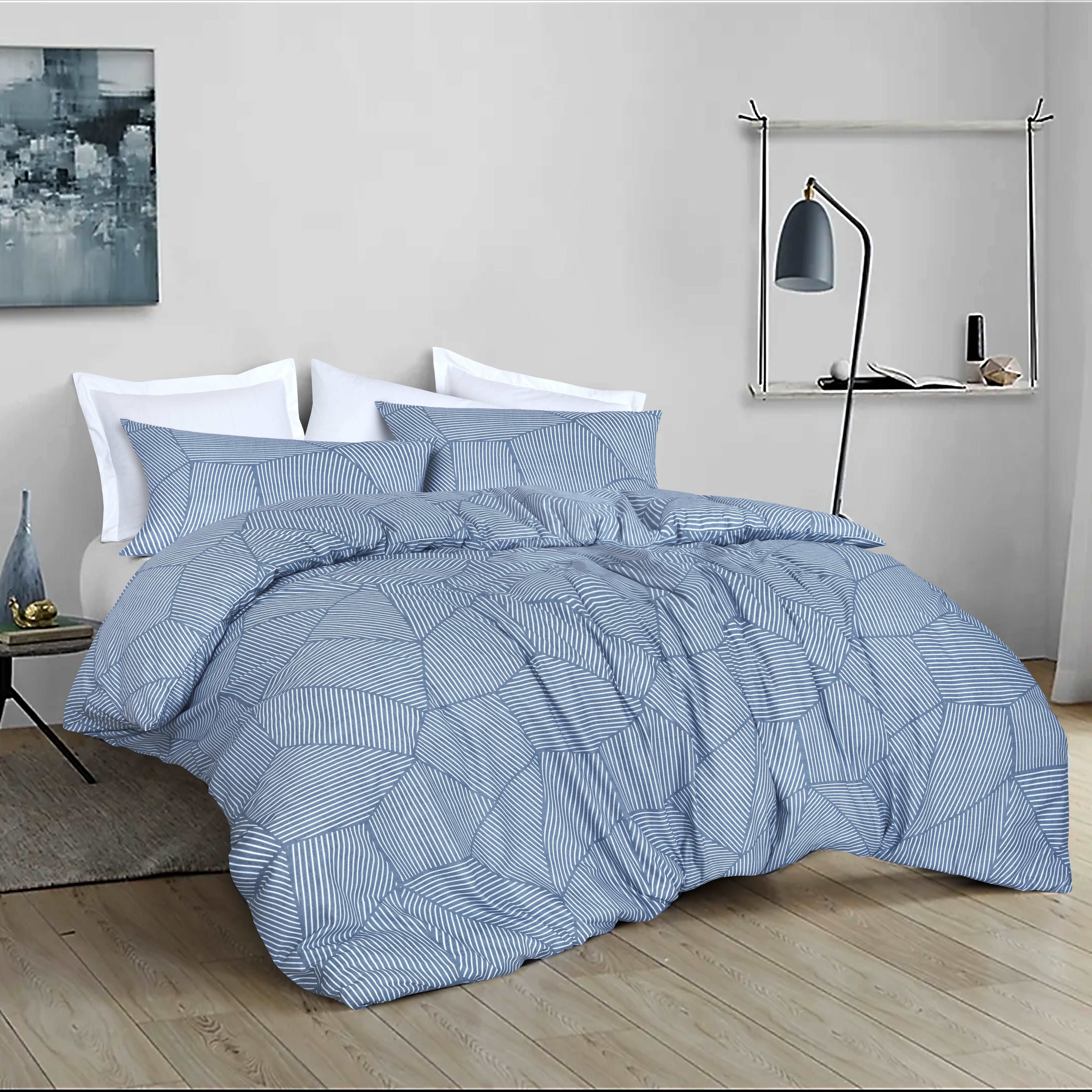 Sleepdown 100% Pure Cotton Plain Dye Denim Blue Duvet Cover Quilt Pillow  Cases Bedding Set Soft Easy Care - Double (200cm x 200cm) : Amazon.co.uk:  Home & Kitchen